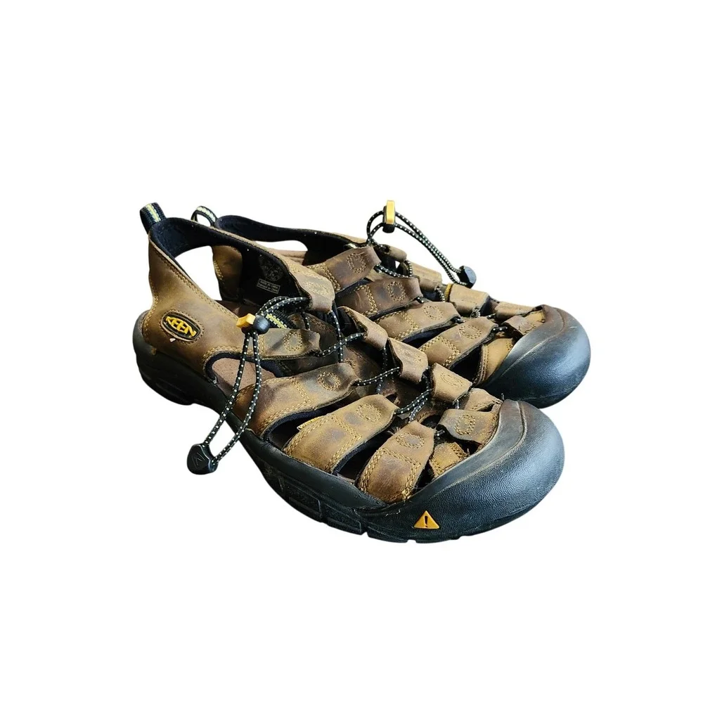 KEEN Newport H2 Sandals Mens 10 Brown Leather Waterproof Hiking Sport Shoes